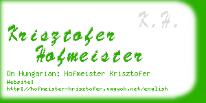krisztofer hofmeister business card